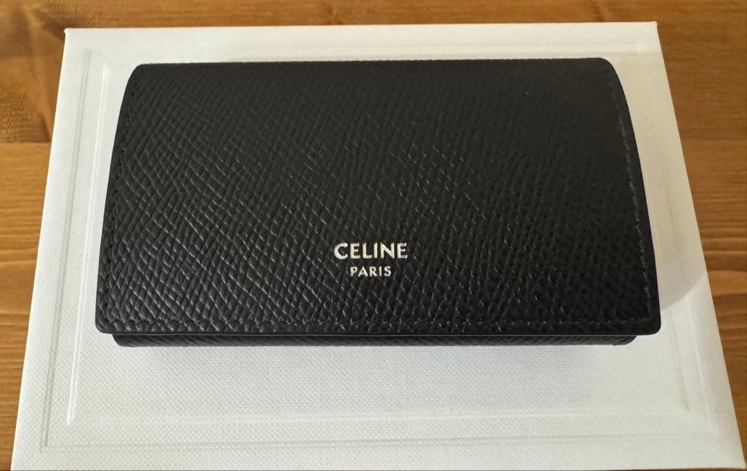 CELINE ブラック レザー キーケース