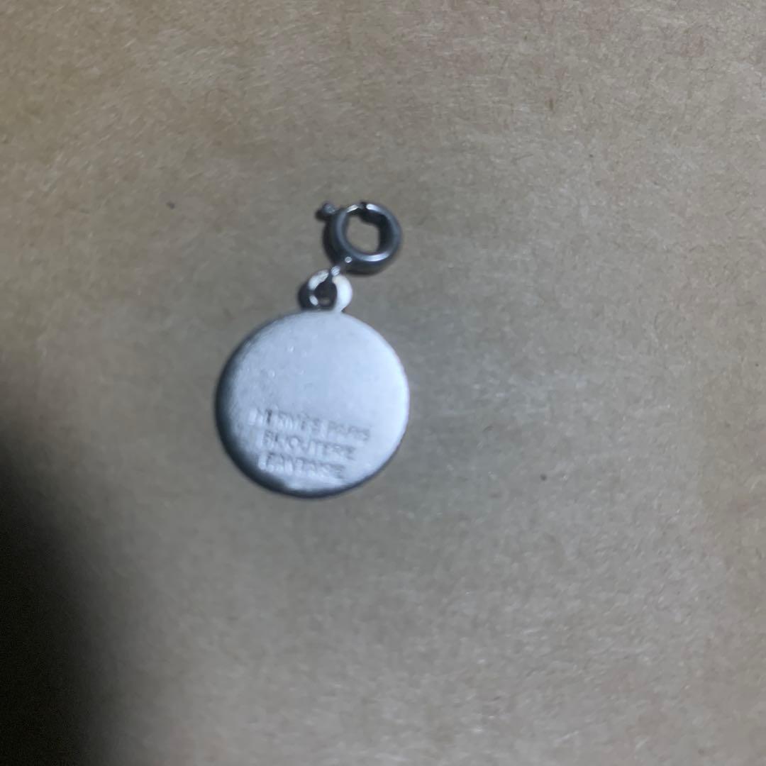 HERMES シルバー 円形チャーム シルバーチェーン付き925刻印あり