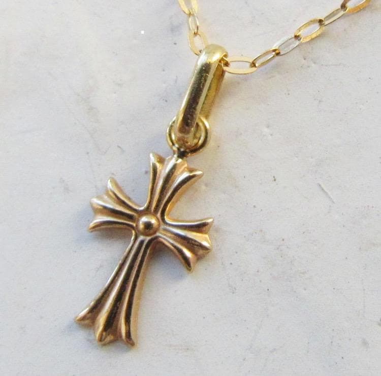 SALE☆K18 クロス ネックレス トップ 18K 刻印 18金 新品 未使用