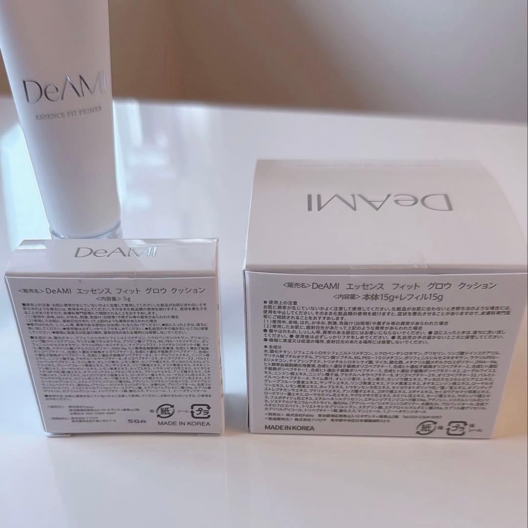 DeAMiクッションファンデ、レフィル、化粧下地、ミニクッションファンデセット