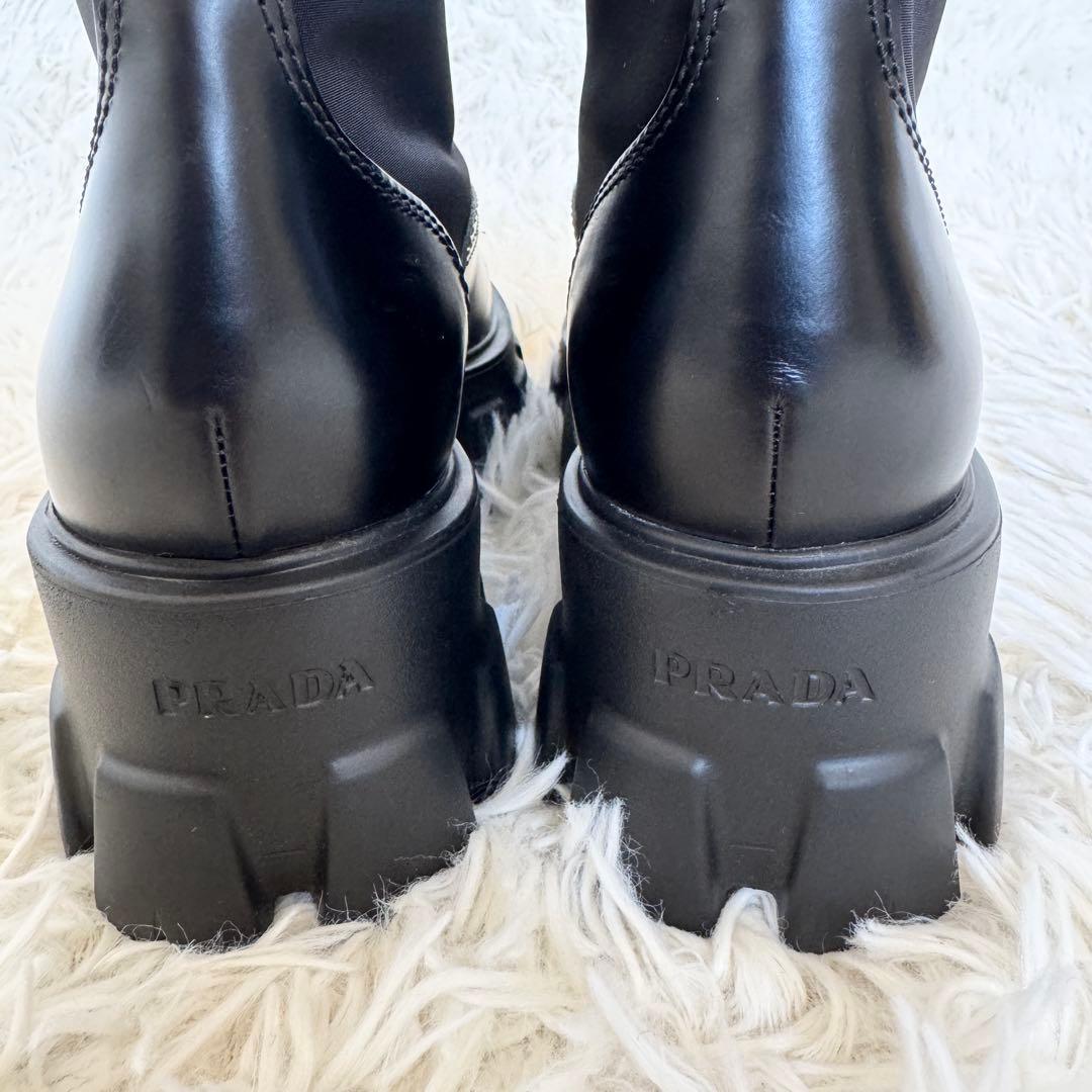 新品未使用　リナイロン　プラダ　モノリス　ブーツ　ブラック　23cm　ハイカット