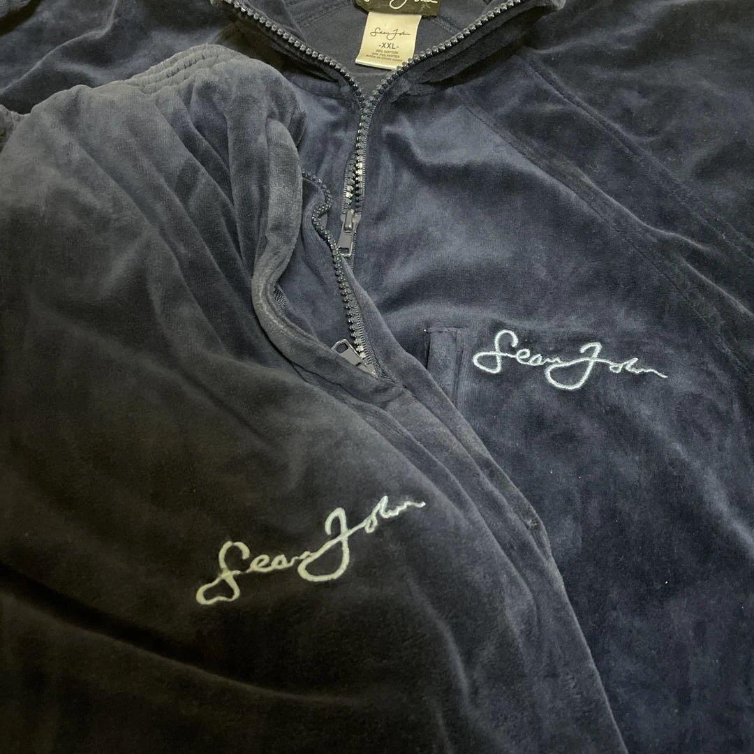 Sean John ベロア　セットアップ　ネイビー