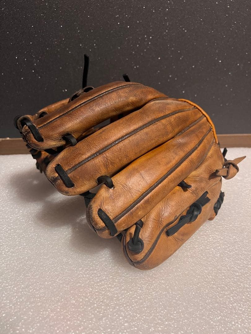 ★最高級★ ミズノプロ 硬式 内野手 平裏.指袋.ムートン.ヘリ革.全紐交換済