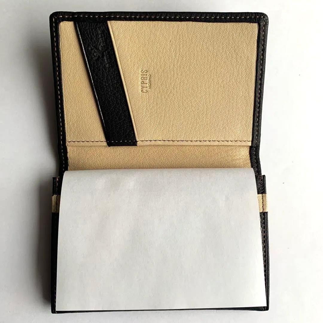 新品未使用 CYPRIS 名刺入れ キプリス2223 本革 ブラックレザー