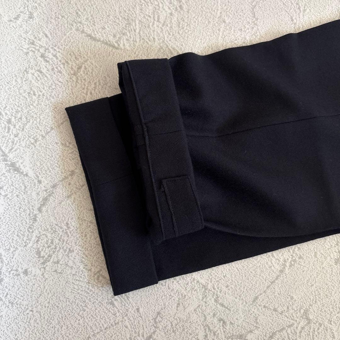 【新品未使用品】48 濃紺 ビームスF ウールフラノ 1プリーツスラックス