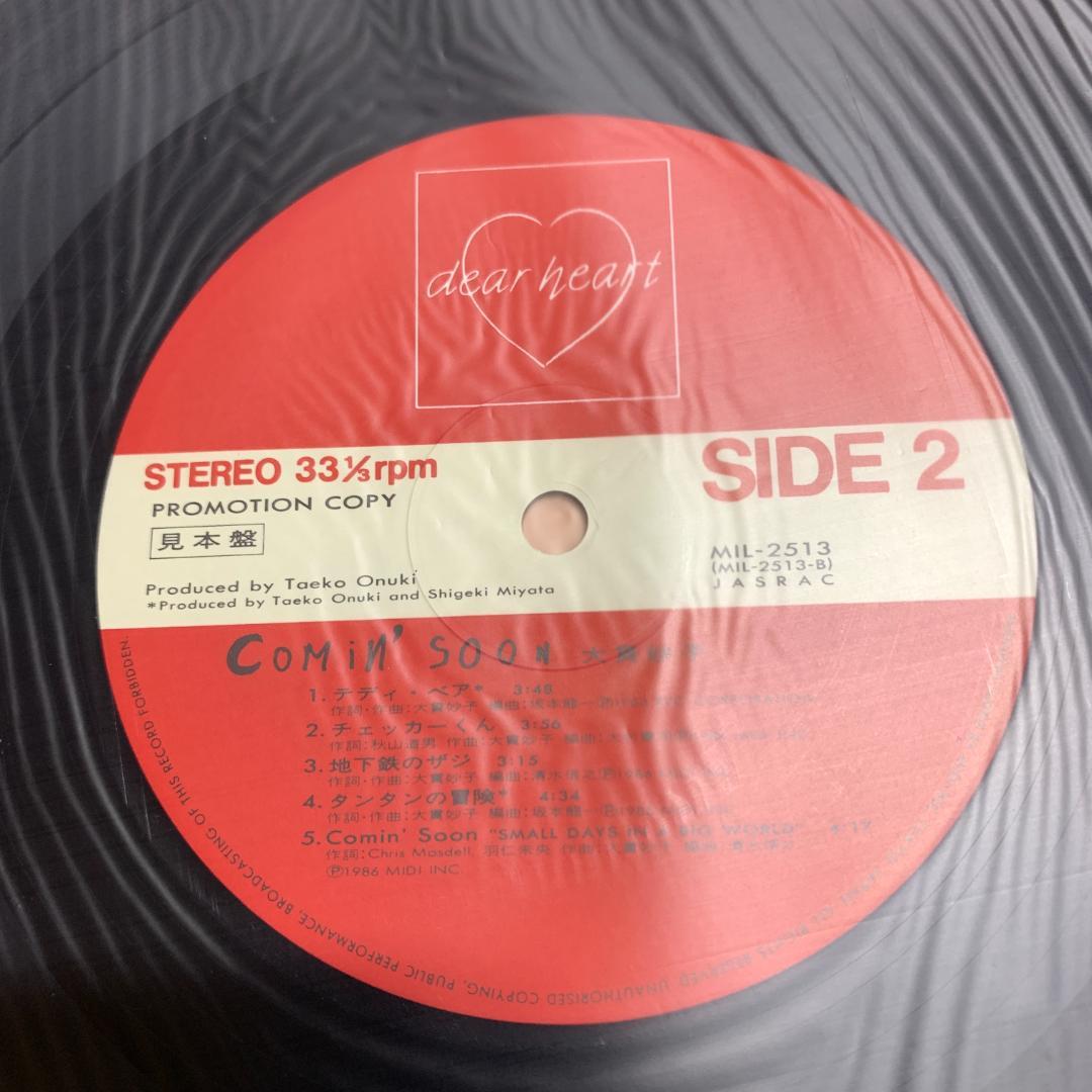 見本版　非売品　大貫妙子　Taeco Onuki カミングスーンLP　絵本