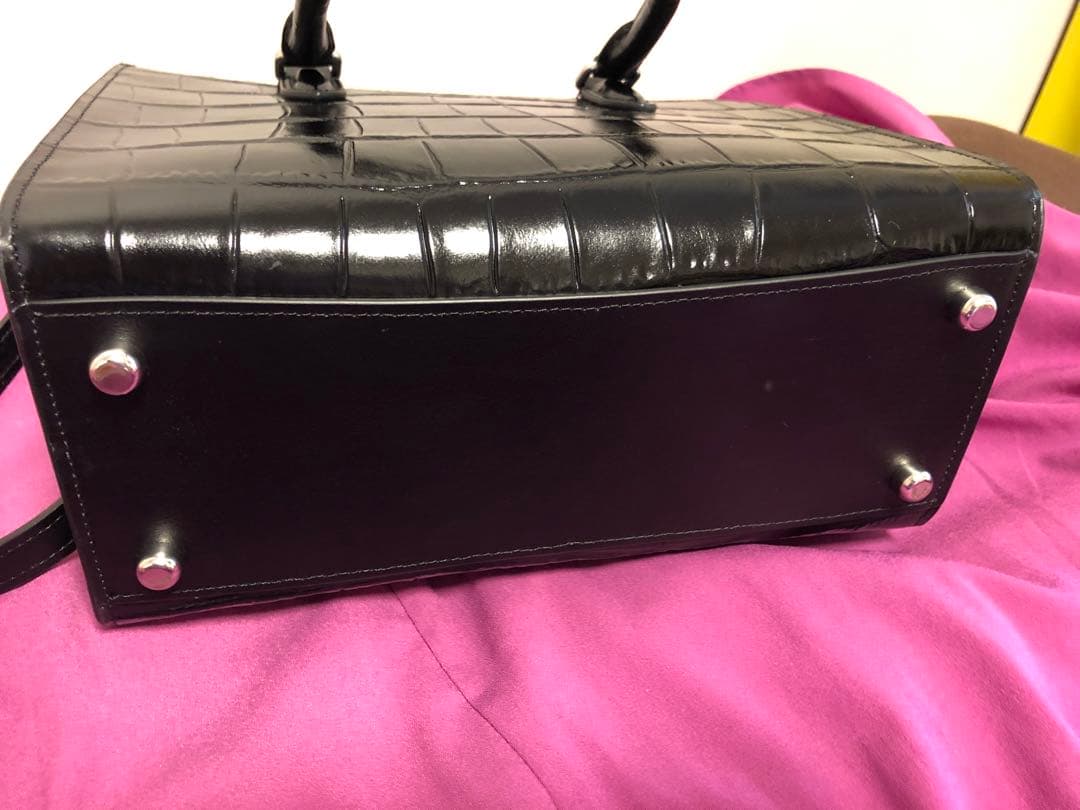 Coach黒 クロコダイル風バッグ