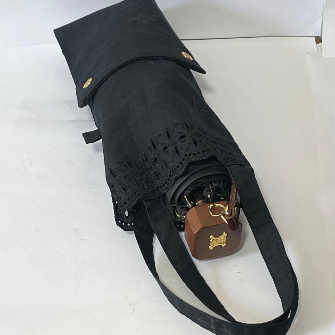 希少　CELINE セリーヌ　マカダム　総柄　日傘 折りたたみ傘