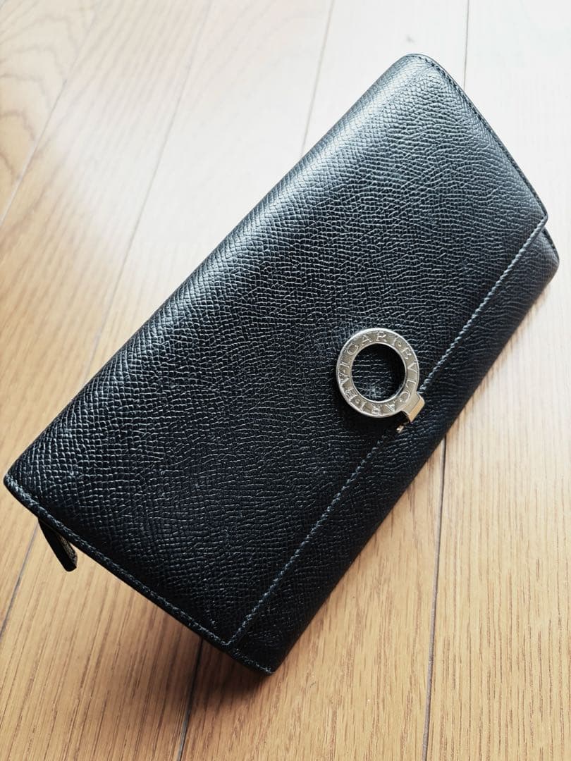 BVLGARI ブルガリ ロゴクリップ 二つ折り長財布 ブラック