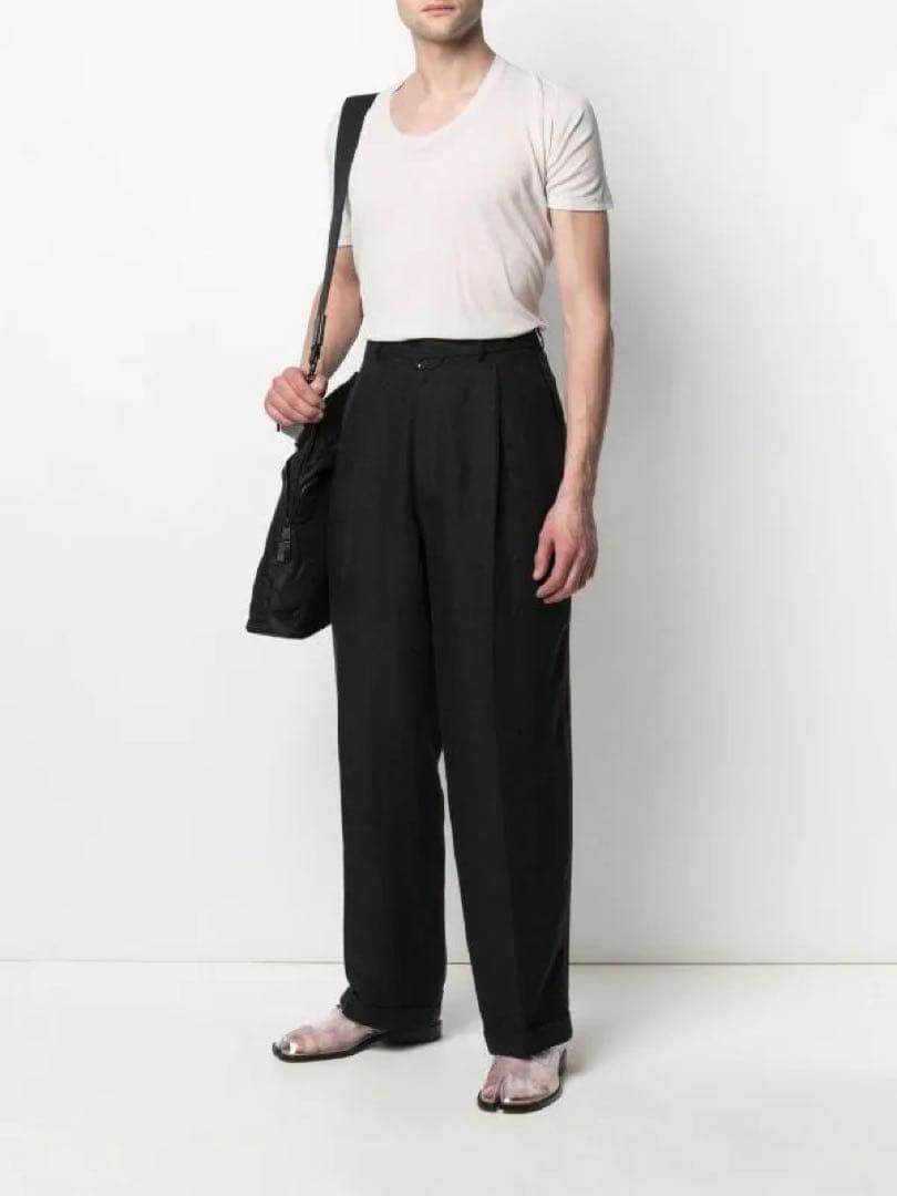 【美品】メゾンマルジェラ 4ステッチ リネン トラウザーズ（スラックス）