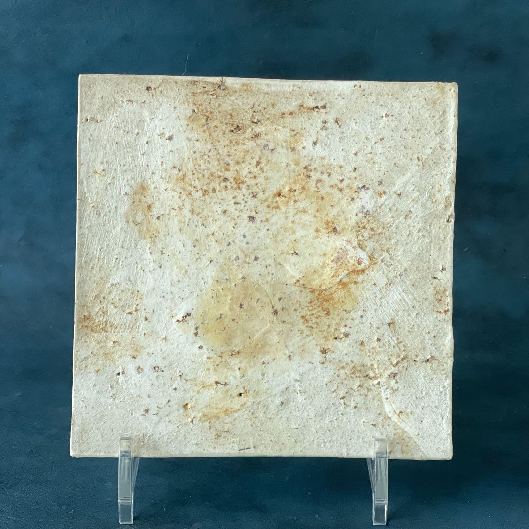 人気作家　陶芸家内田鋼一　作品 加彩陶板　角皿 角プレート2枚セット　新品未使用