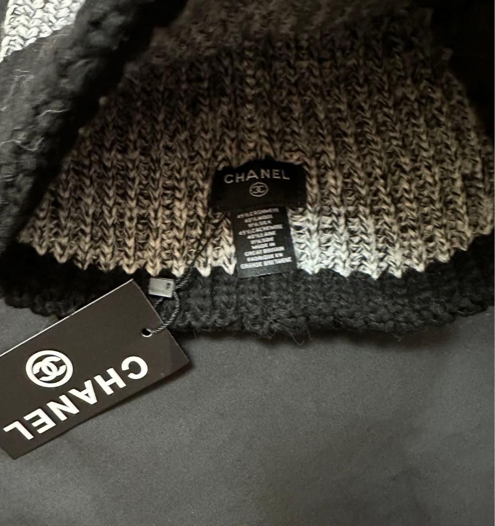 CHANEL ニットキャップ 黒と白新品
