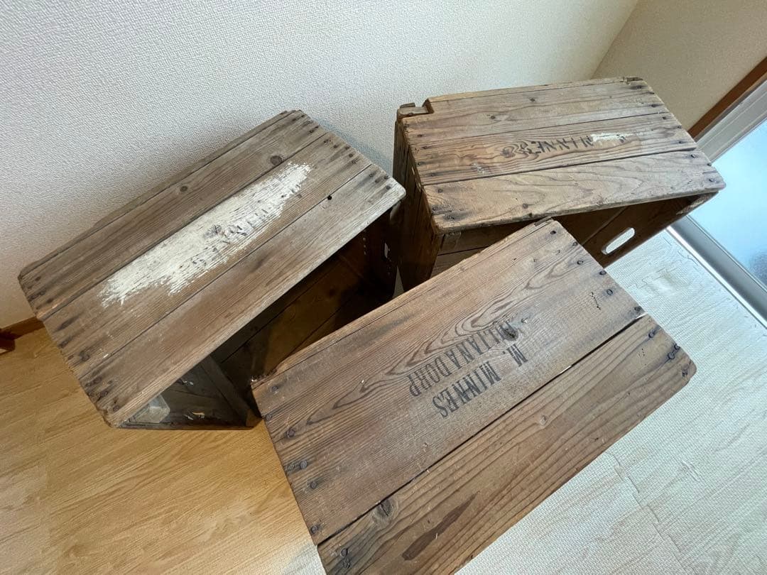 ヴィンテージ木箱　3個セット　キャベツボックス　ウッドボックス　アンティーク