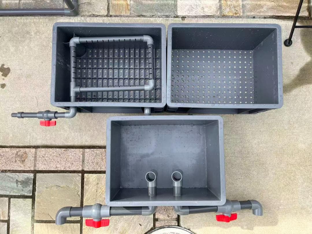 お任せ濾過材2段付き 池水槽用万能フィルター 最強濾過槽　外部式飼育濾過器装置