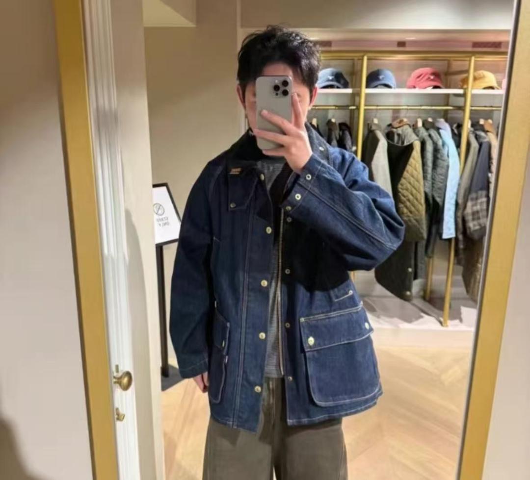 Barbour x Levi's ネイビー デニム カバーオール M