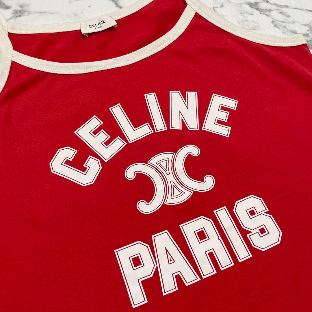 CELINE セリーヌ　トリオンフ　ロゴ　キャミソール　赤　タンクトップ