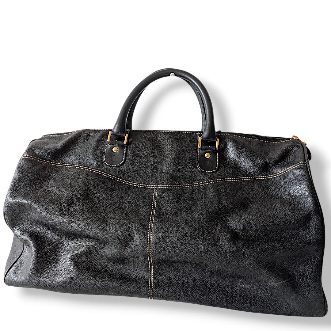 綺麗★dunhillダンヒル　ボストンバッグ　本革　ブラック　レザー　旅行　出張