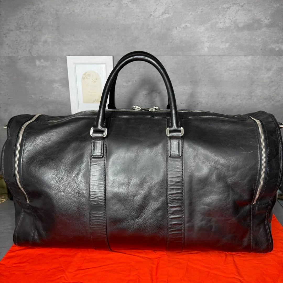 ★希少★aniary 2way ボストンバッグ 大容量 オールレザー 本革 黒