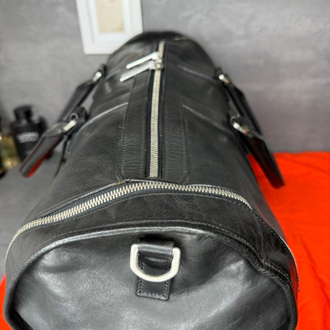 ★希少★aniary 2way ボストンバッグ 大容量 オールレザー 本革 黒