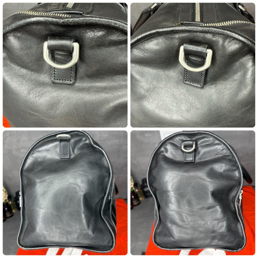 ★希少★aniary 2way ボストンバッグ 大容量 オールレザー 本革 黒