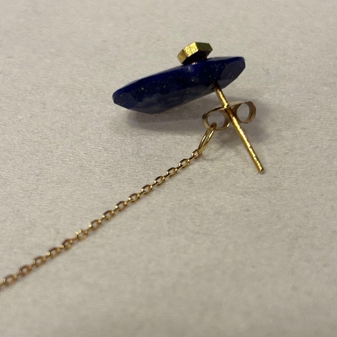 モナカジュエリー　ピアス　k18 ラピスラズリ ブルーサファイア