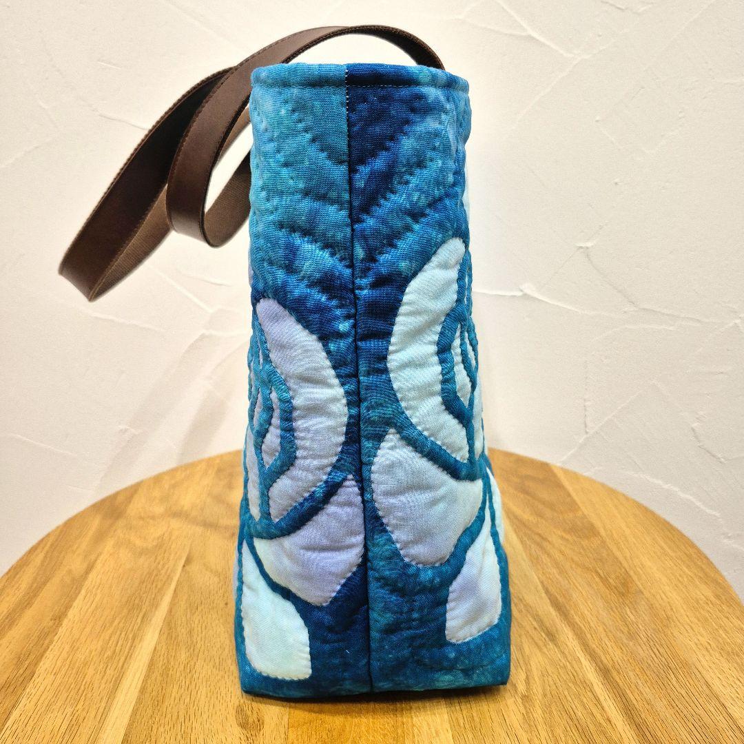 NO.217 ハワイアンキルト トートバッグ ハンドメイド ロケラニ♡ブルー