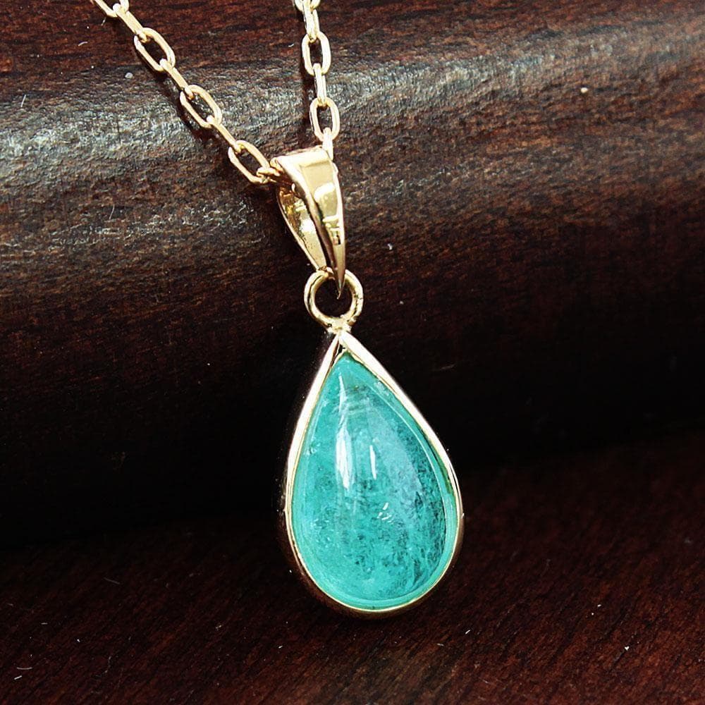 希少 ブラジル産 大粒 1.4ct パライバトルマリン K18 YG ネックレス