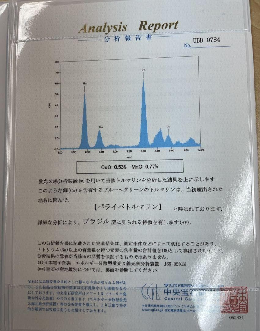 希少 ブラジル産 大粒 1.4ct パライバトルマリン K18 YG ネックレス