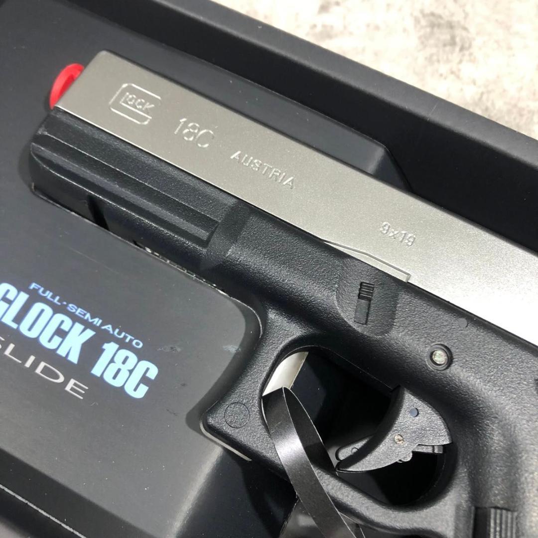 極美品 東京マルイ GLOCK 18C グロック エアガン シルバースライド