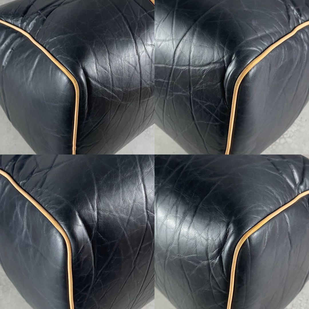 未使用級✨ ハンティングワールド ボストンバッグ バチューレザー ブラック系