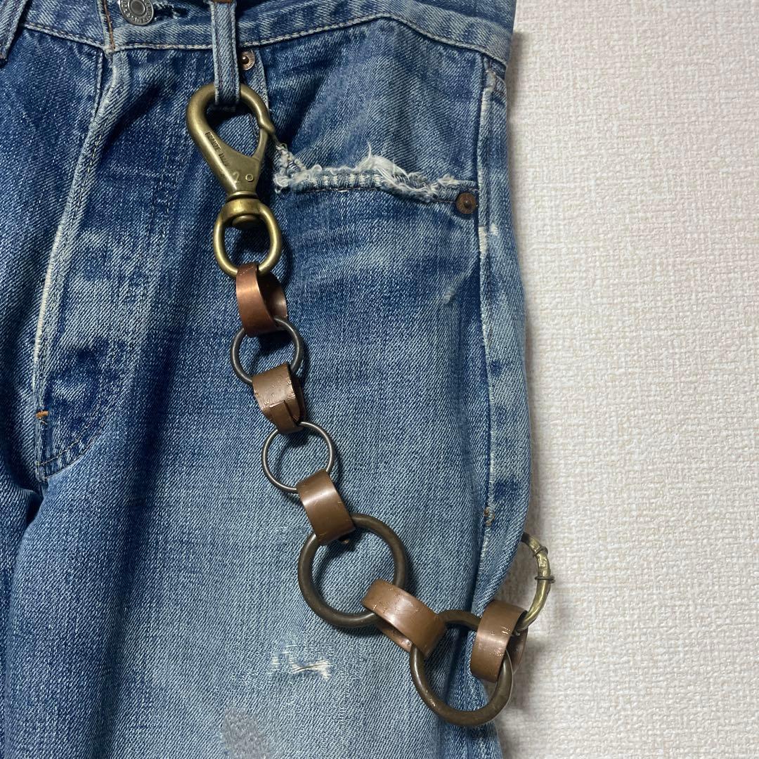 【超希少】1900s ウォレットチェーン　フランス製 真鍮アンティークビンテージ