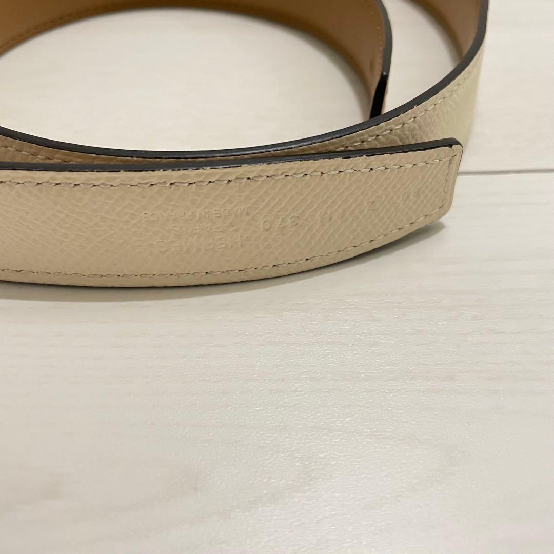 エルメス エプソン ベージュ レザー ベルト シンプル デザイン