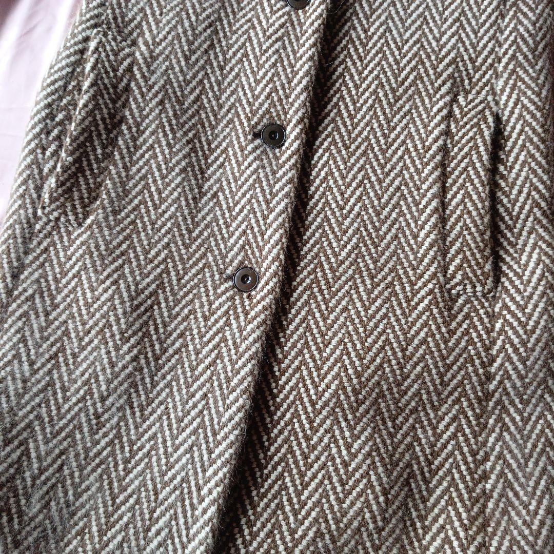 ヘリンボーン柄 七分袖コート美品です