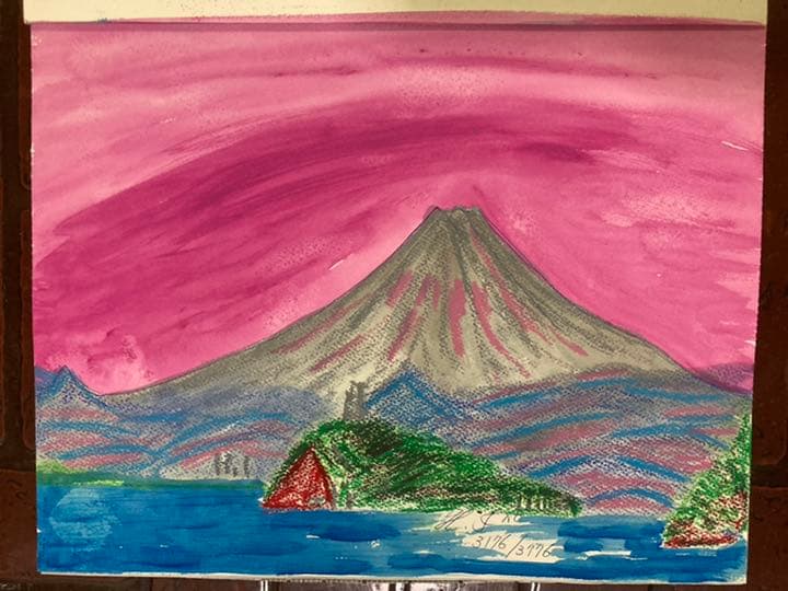 幻想絵画、空飛ぶ画家糸川裕志の富士山曼荼羅の水彩画アルバム