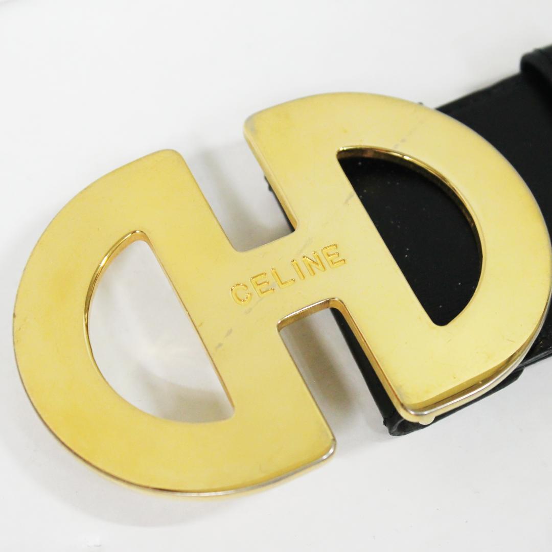 激レア 美品 セリーヌ 太ベルト ホースビット ヴィンテージ ゴールド ブラック