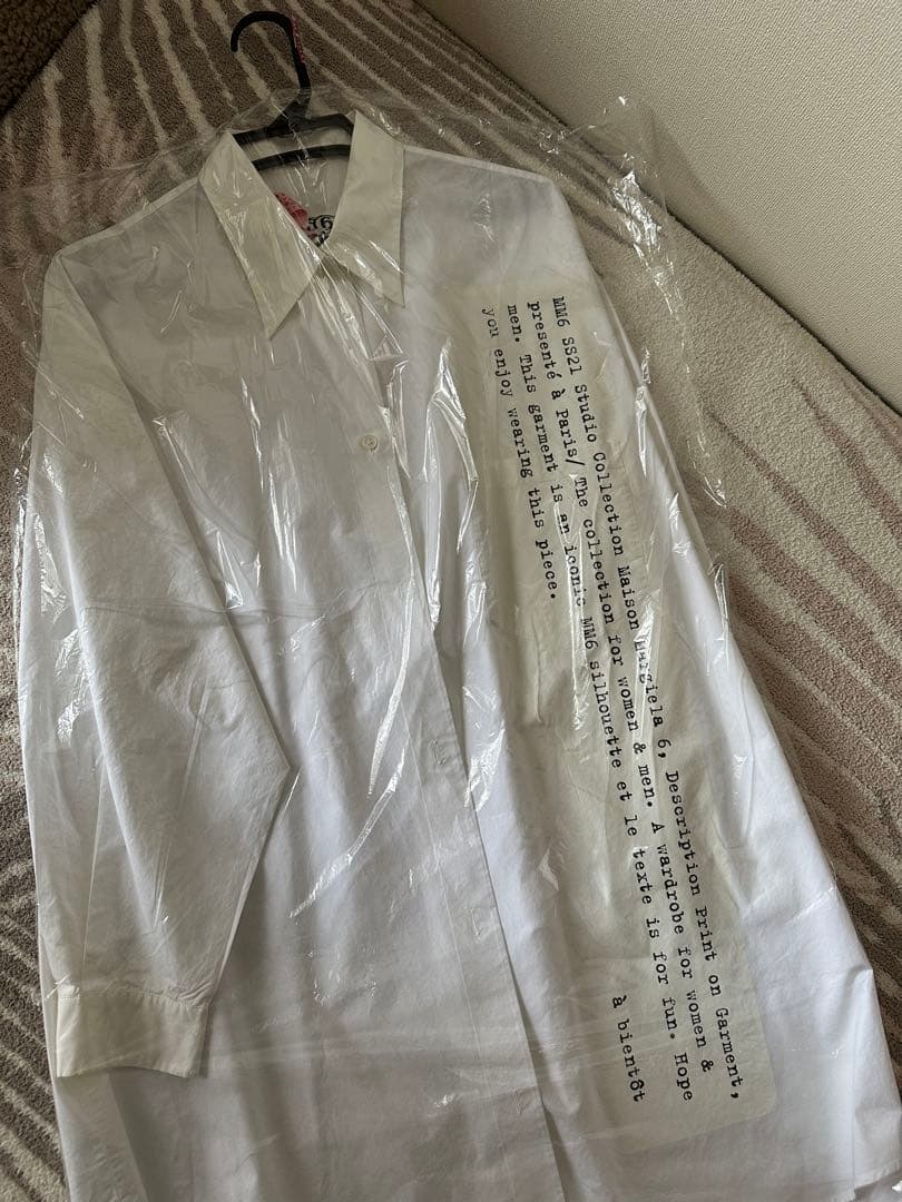 メゾンマルジェラ　MM6 ホワイトオーバーサイズシャツ シャツワンピース