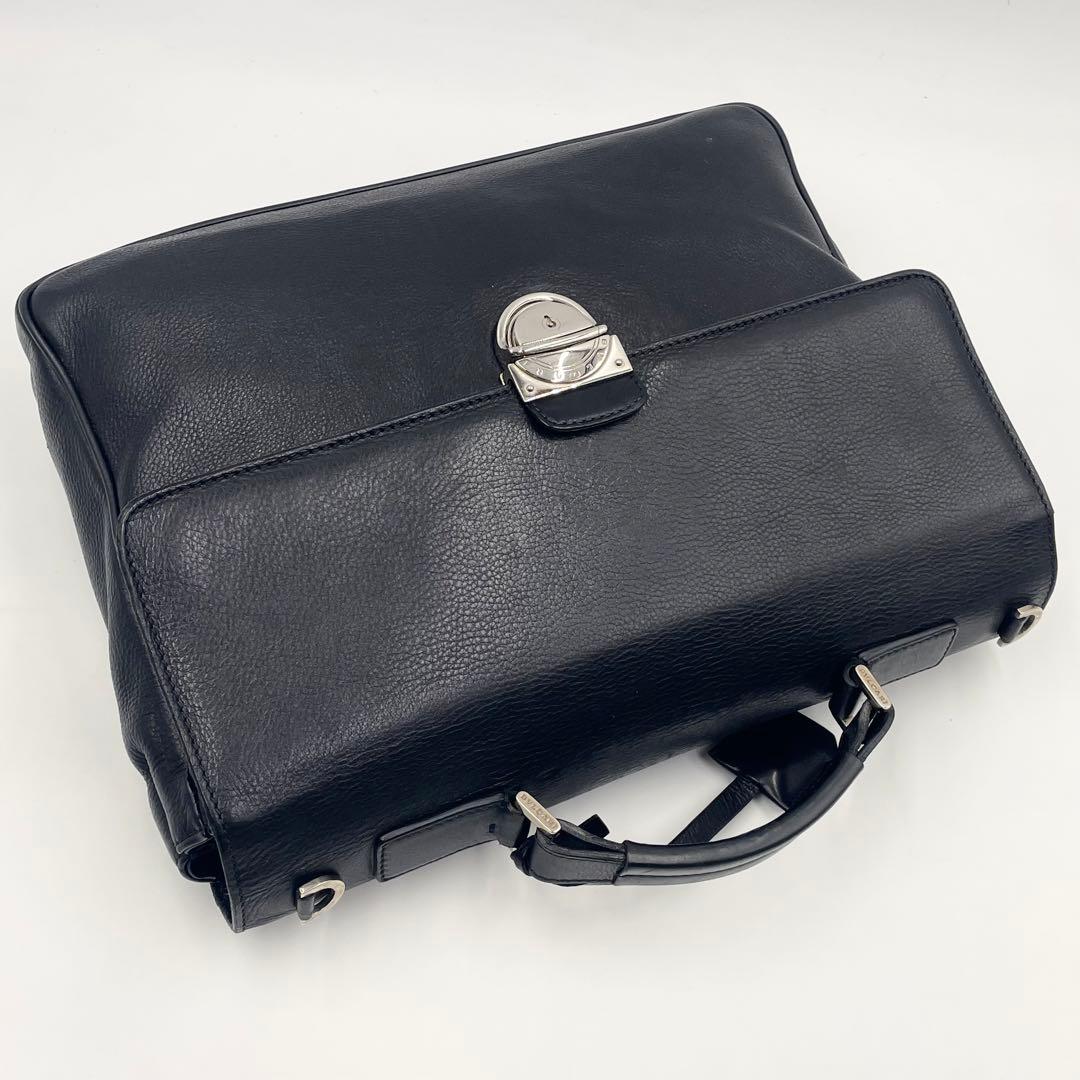 【美品】BVLGARI ブルガリ ビジネスバッグ 2way A4可 ブリーフ 黒