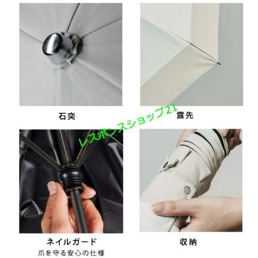 【東レ サマーシールドCOKAGE+】3段折りたたみ日傘 ホワイト直径約87cm