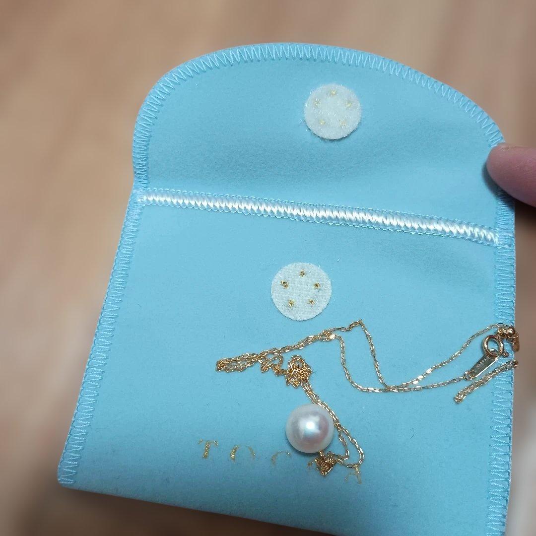 TOCCA パール付きネックレス 水色ポーチ付き