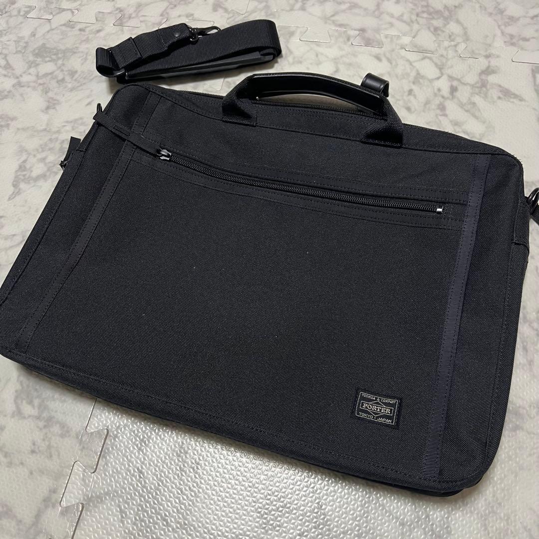 未使用品　ポーター　ビジネスバック　キャンバス　レザー　黒A4収納可