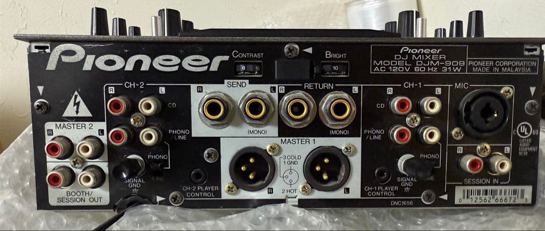 送料込 pioneer djm 909 2ch最高峰djミキサー ジャンク扱い