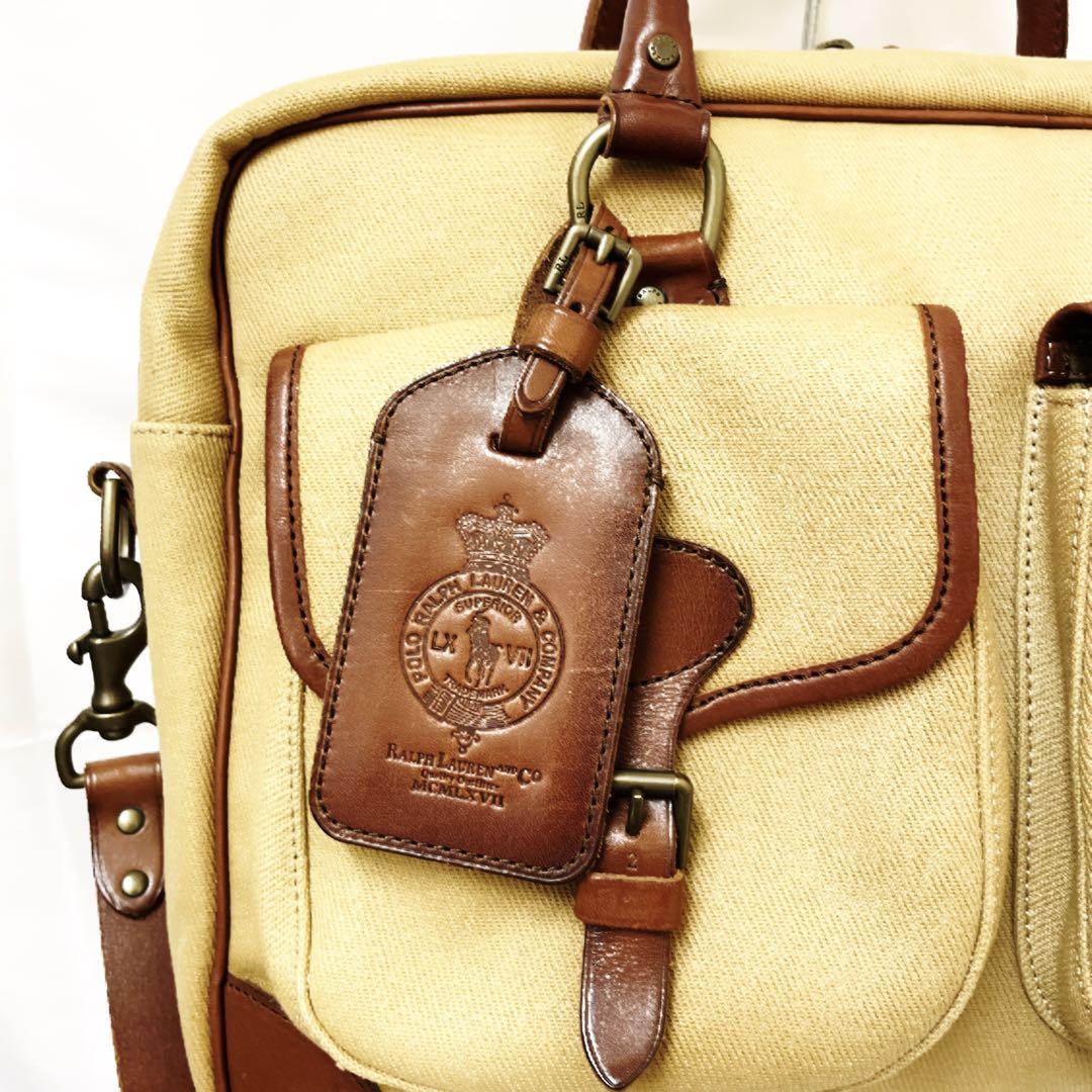 【激レア】ラルフローレンヘリテージ レザートリム キャンバス　ビジネスバッグ