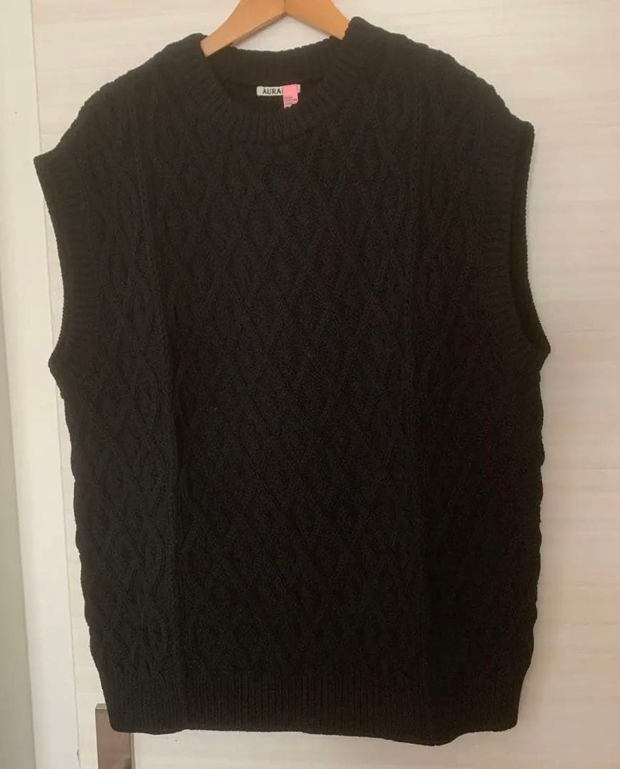 美品　オーラリー　アランニットベスト ブラック