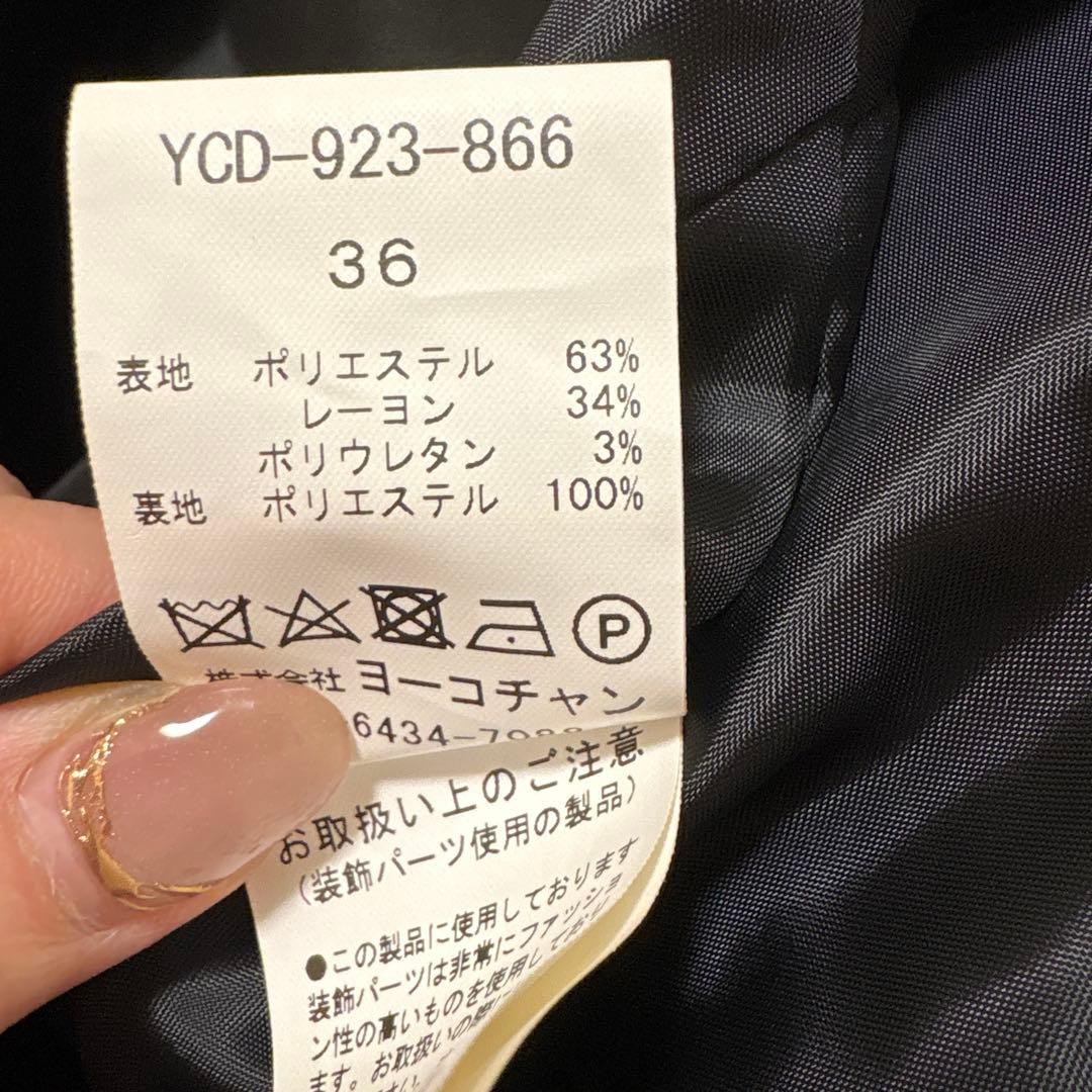 YOKO CHAN 黒 半袖 ひざ丈ワンピース