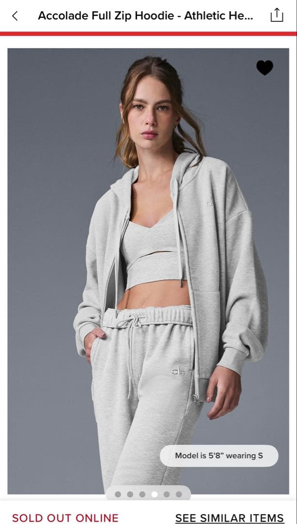 【新品タグ付き】Alo Accolade Full Zip Hoodie