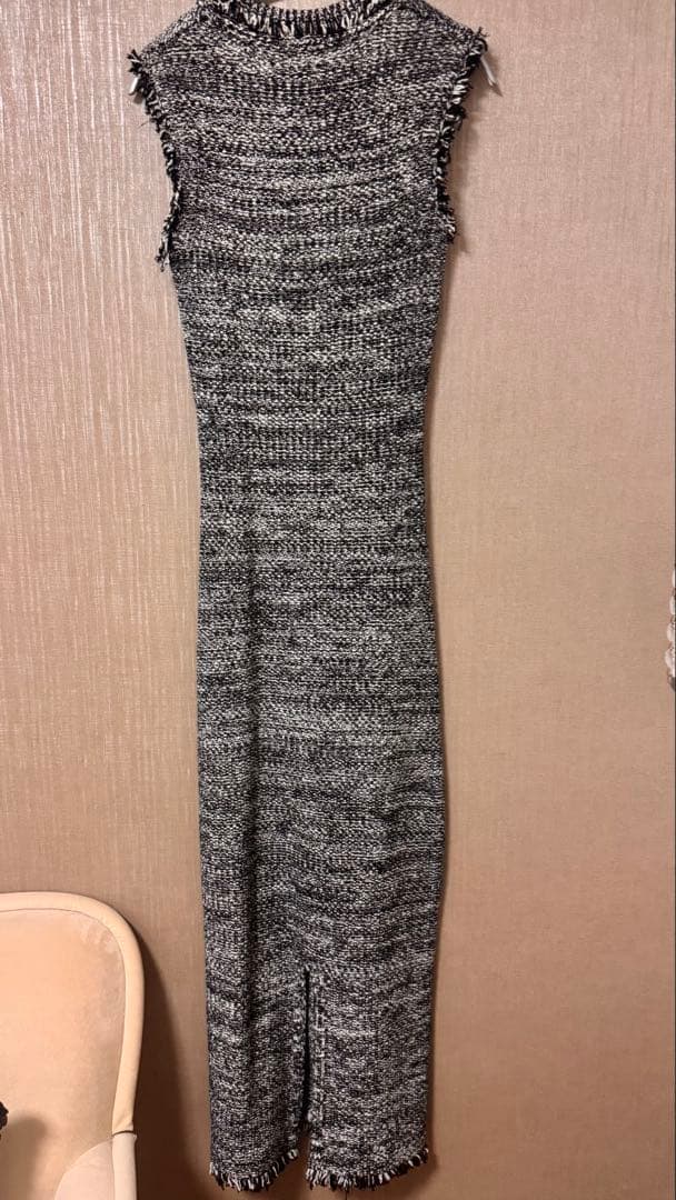 美品❤️ anuans ブラッシュツイードニットワンピース