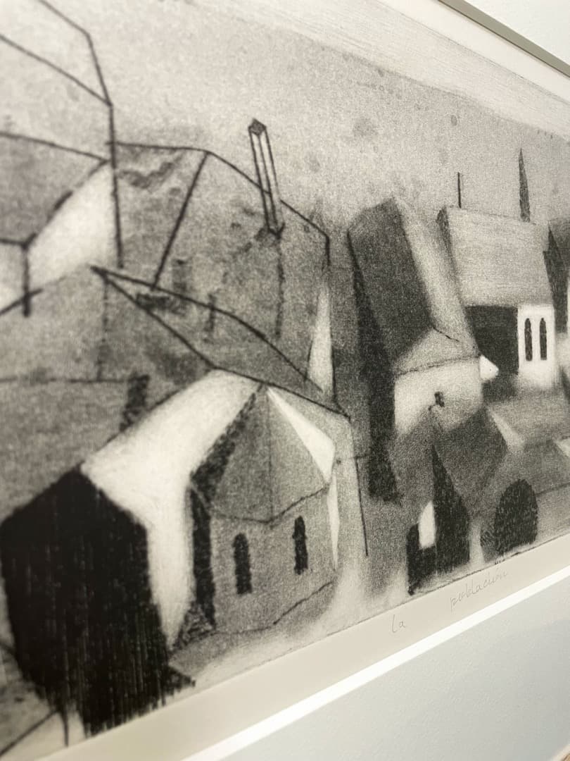 【真作保証】阿部幸洋『La poblacion』銅版画 10部限定 スペイン風景