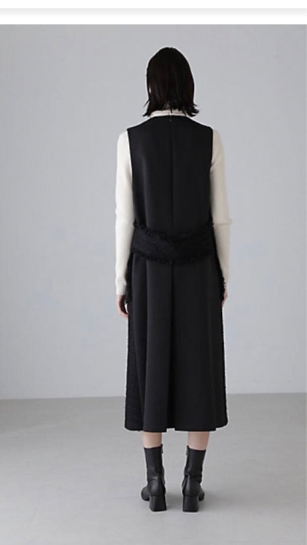 ADORE ブラックラメツイードワンピース 38