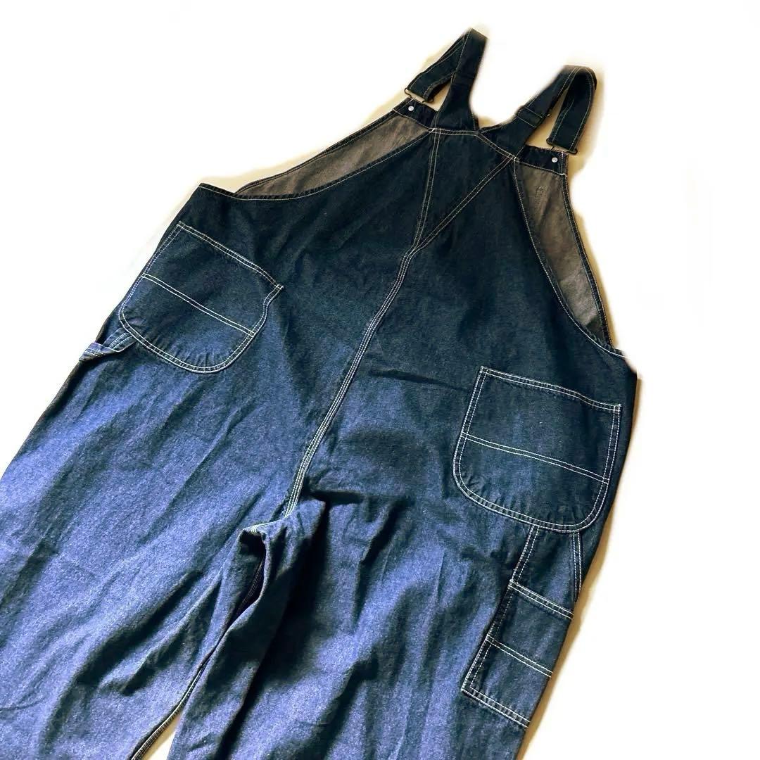 【キングサイズ】ダークブルー デニムオーバーオール超ビックサイズ大きい4XL5L