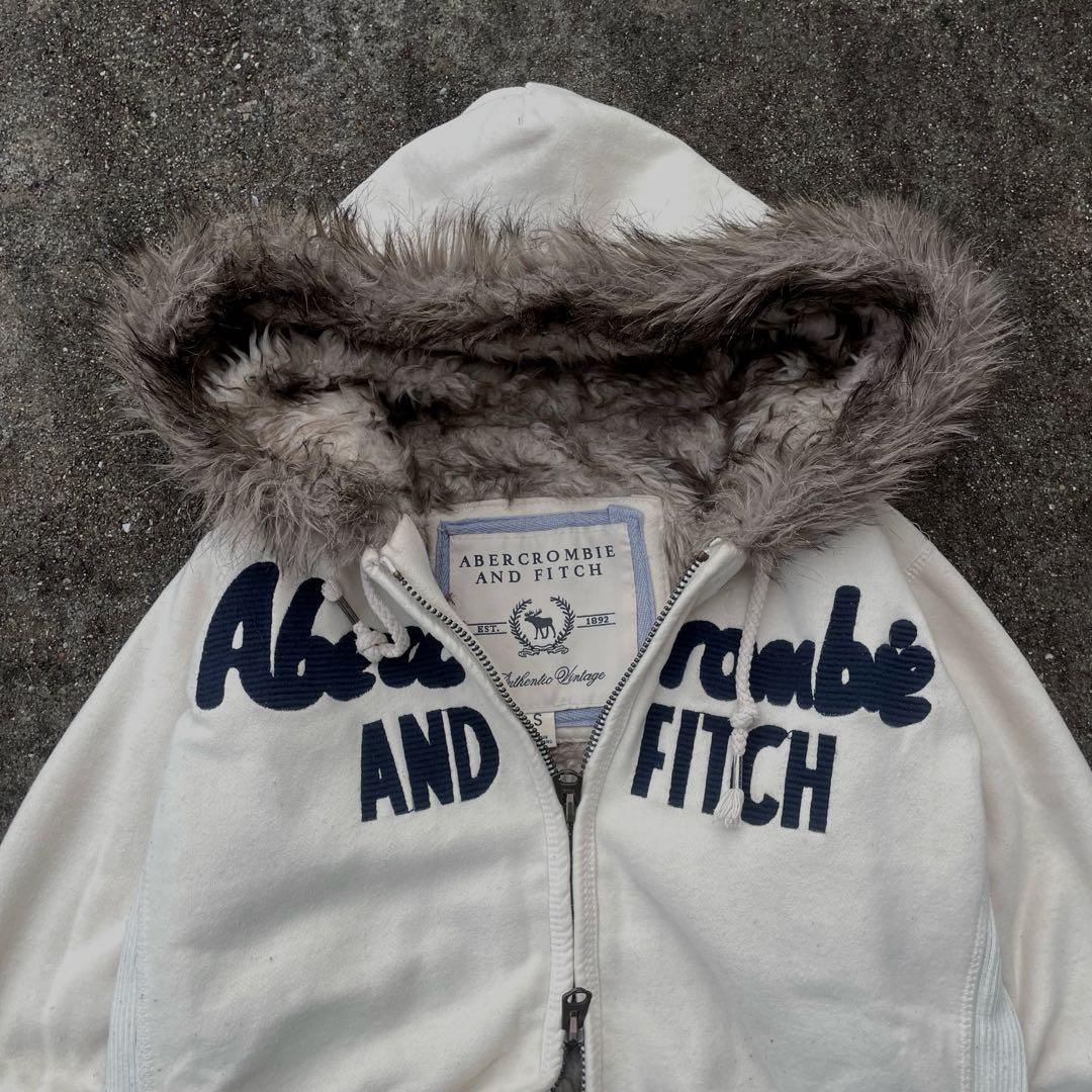 トップス Abercrombie&fitch fur zip up hoodie y2k